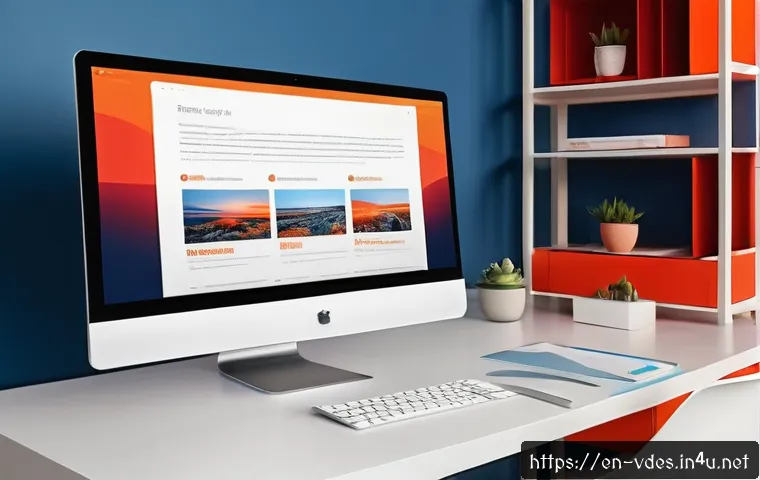 시각디자인과 인터페이스 디자인 - A modern digital workspace interface showcasing emotional design principles: warm orange and red acc...